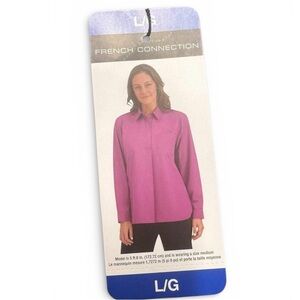 French Connection Women's Pink Button Down Shirt